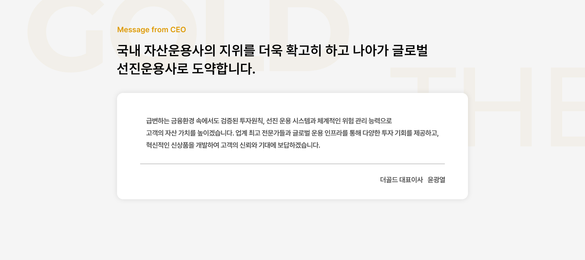 About CEO Message